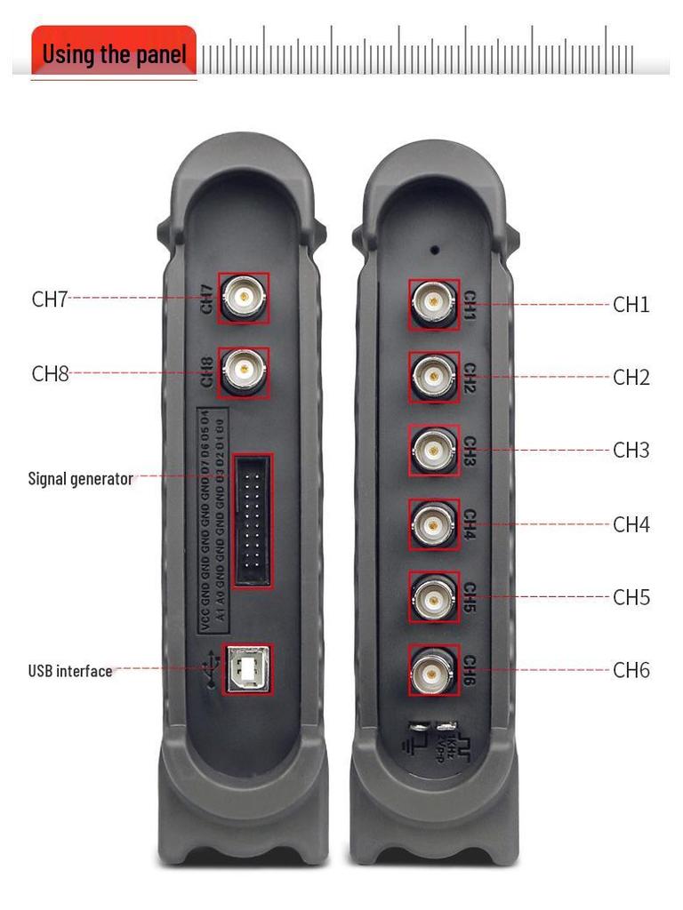 Hantek 1008C Osciloscop Auto USB cu 8 Canale, Senzor de Aprindere, CAN Bus și Detectare Actuator
