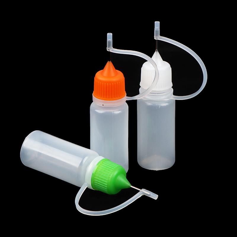 5Pcs 10Ml Plastic Squeezable Needle Bottles Eye Liquid Dropper Sample Drop Can Be Glue Applicator Refillable Vail