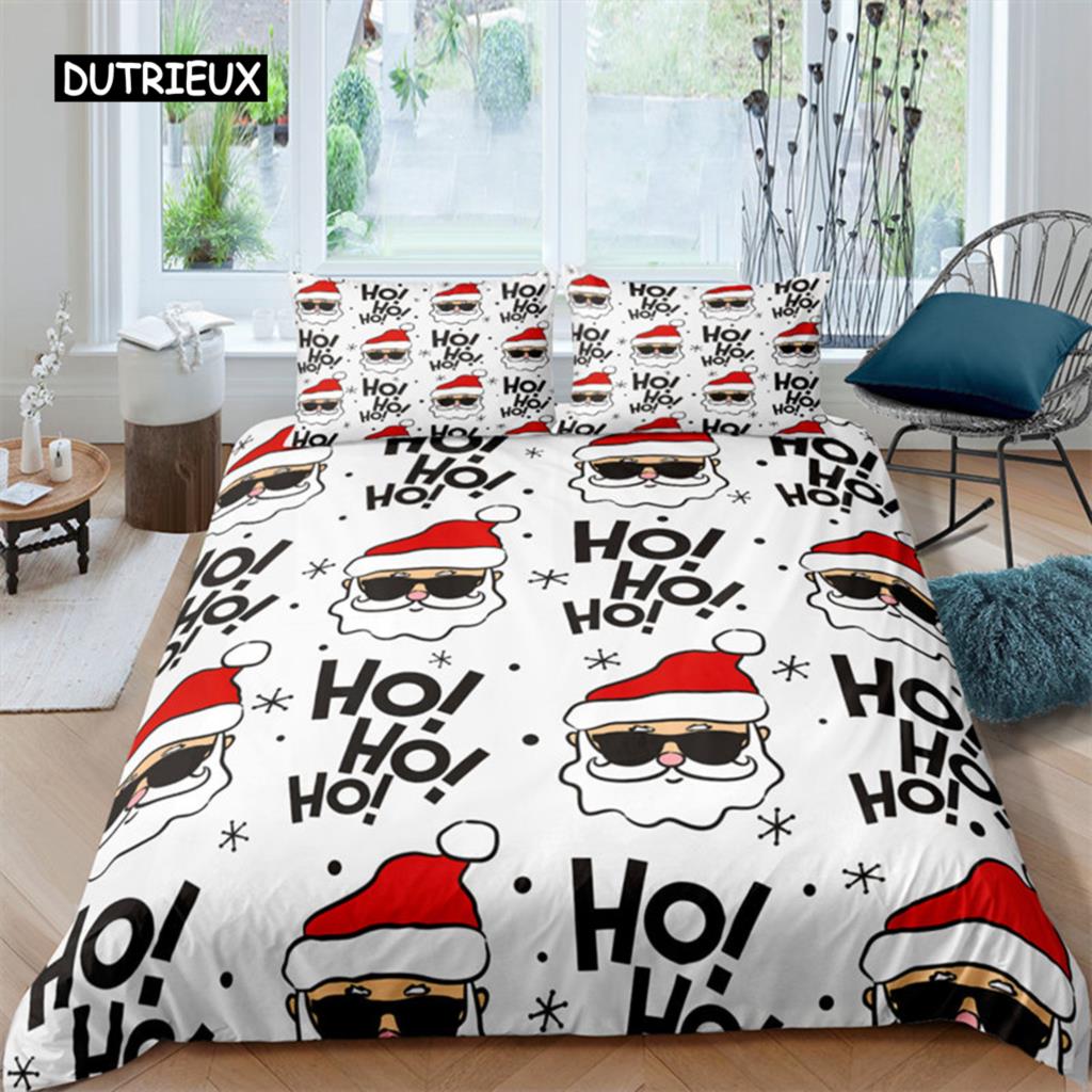 Weihnachtsmann Muster Bettwäsche Set Weihnachts Rentier Bettbezug Set für Kinder Jungen Mädchen Steppdeckenbezug Queen Polyester Bettdeckenbezug