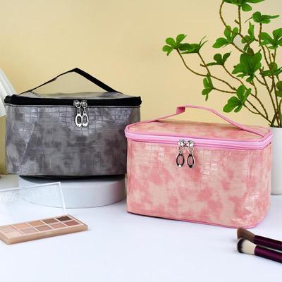 Women's Stone Pattern Cosmetic Bag - Stylish Large Capacity Travel Toiletry Organizer