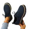 2025 Women's New Lace-up Loafers Autumn and Winter Popular Single Shoes Women's Fashion Platform Round Head Women's Shoes 2025