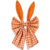 40cm Easter Bunny Ears Wreath Bow Rustic Buffalo Plaid Easter Bows for Wreaths Spring Holiday Fabric Decorative Bow for Tree Topper