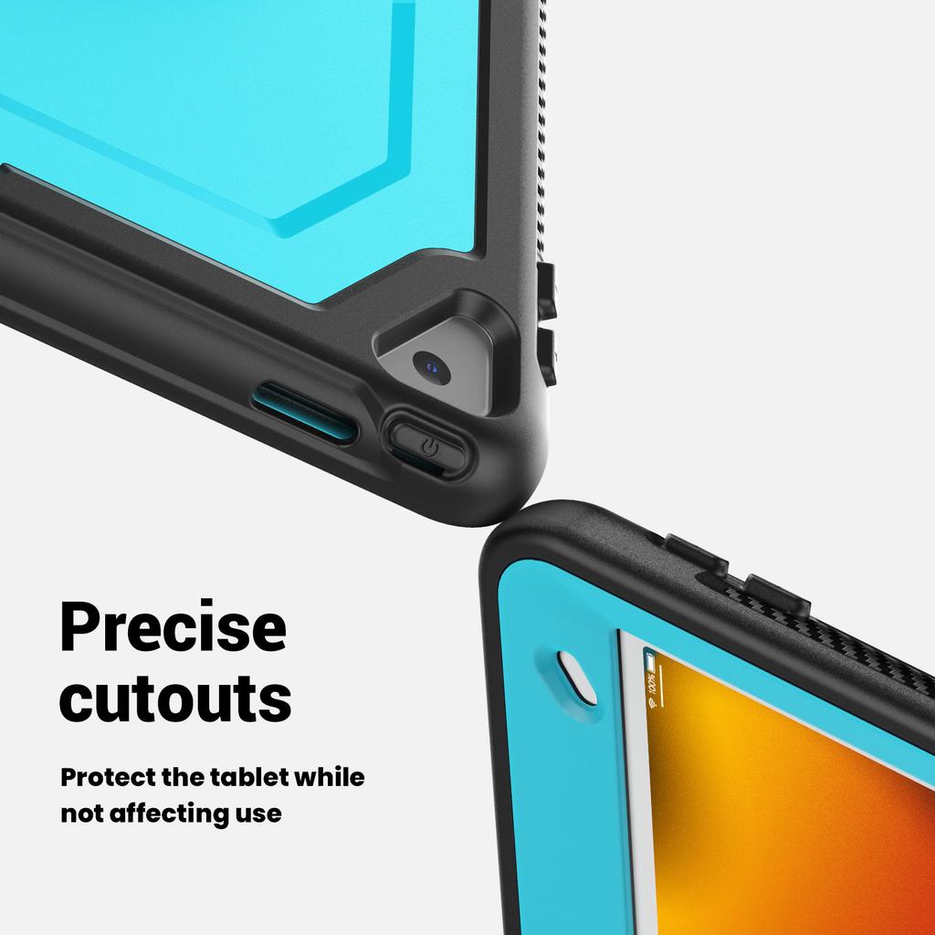 Tablet Case For iPad 10.2 (2021)/(2020)/(2019)/Air 10.5 inch (2019)/Pro 10.5-inch (2017) Kickstand PC TPE Cover with Hand Strap