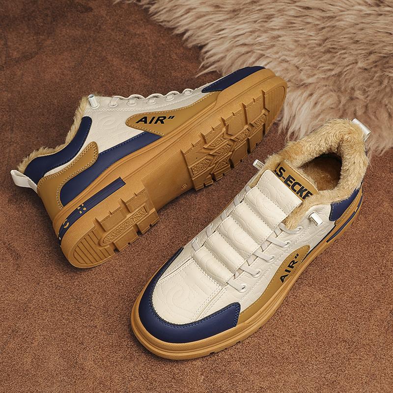 Men's Casual Sneakers Luxury Winter Shoes  Extra Warm Plush Winter Boots for Men Tennis Shoes, Skateboard, High-top Shoes