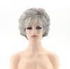 Synthetic Short Curly Women Fake Hair for Middle-aged Old Wig Silver Gray Fluffy Wigs Fashion Daily Use Party Heat Resistant Fibre Wig