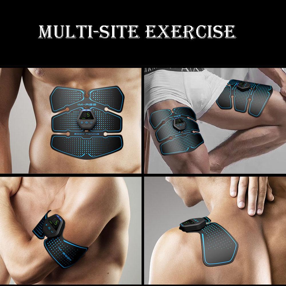 Bauchmuskelstimulator mit LCD-Display, geeignet für Männer und Frauen, EMS-Bauchmuskeltrainer, Heim-Fitnessstudio-Übung, Vibrations-Fitnessmassagegerät