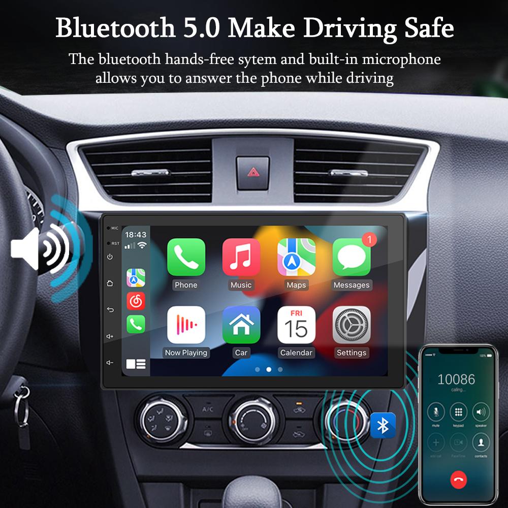 HIPPBQCC Car Radio Carplay Android Auto 7inch Multimedia Stereo Player HD Touch Screen Bluetooth 2 USB FM Mirror-Link Universal