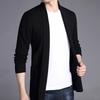 Men Sweater Coat Solid Color Soft Warm Breathable Stretchy Open Stitch Cardigan Long Sleeves Turn-down Collar Sweater Jacket Men Clothes