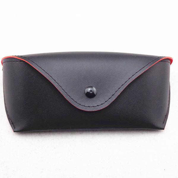 Red Leather Glasses Case 3026: Colorful Sunglasses Holder with Mirror and Logo Printing Option, Red Interior.