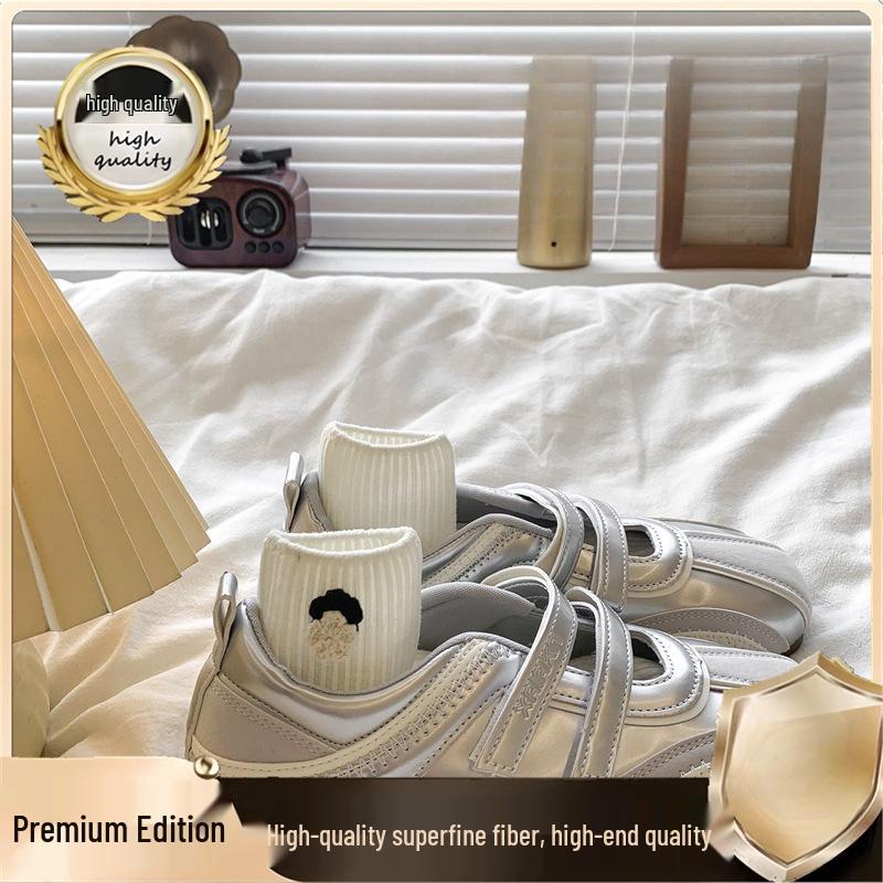 Women's Autumn Lightweight Velcro Mary Jane Sneakers - Thin-soled, Casual Sports, with Inner Height Increase.
