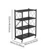 Foldable Storage Rack with Wheels Metal Display Shelf Bookshelf Shelving Unit Trolley Utility Cart for Kitchen Classroom Dorm
