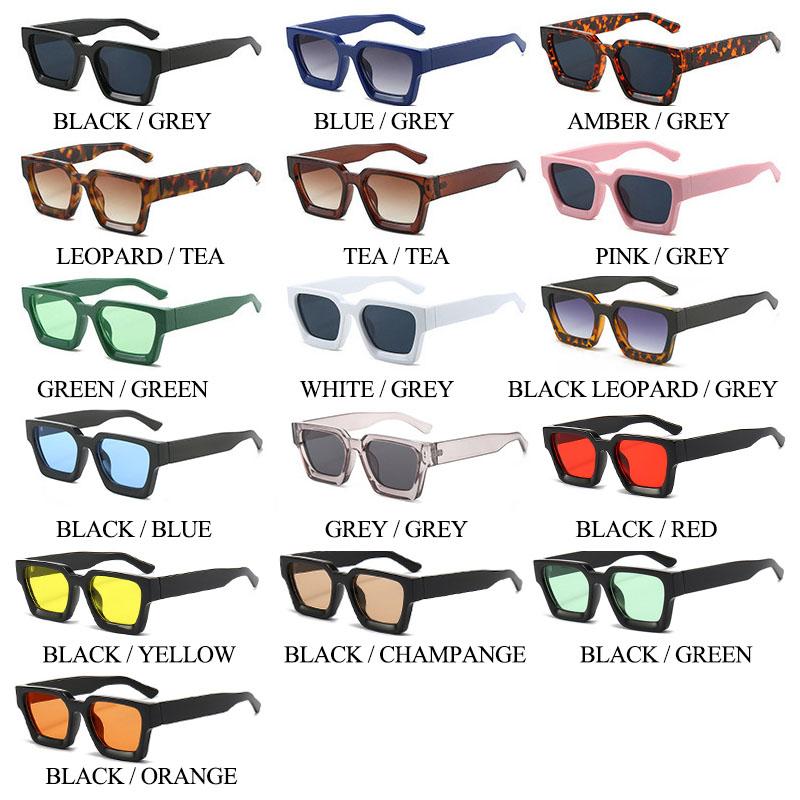 SHAUNA Ins Beliebte Damen Quadratische Sonnenbrille Retro Herren Getönte Gläser UV400