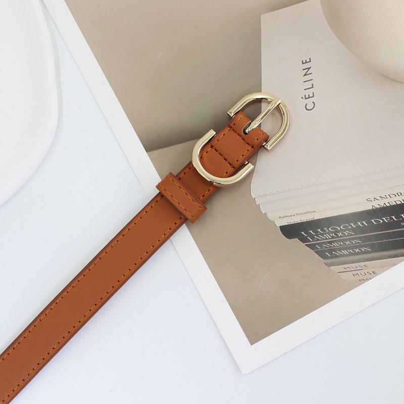 Double D Pin Buckle Women'S Design Thin Belt Women'S Skirt Decorative Jeans Belt 5 Colors Optional