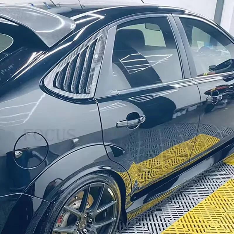 Mirror Covers For Ford Focus MK2 Hatchback 2005-2011 Car Rear Louver Window Side Shutter Cover Trim Sticker Vent Scoop ABS Carbo
