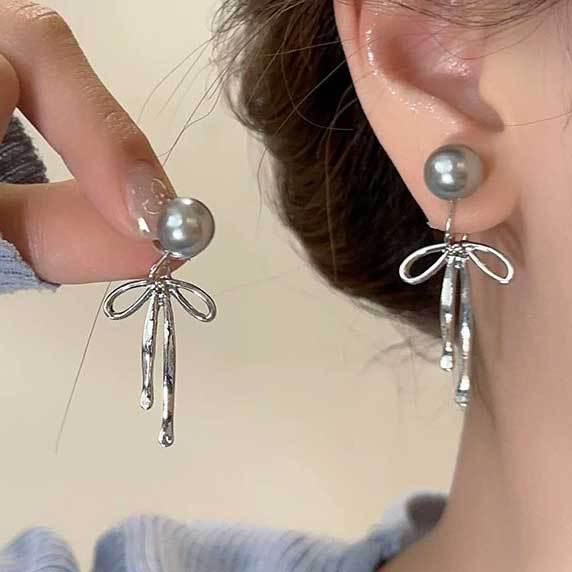 Koreanischer Stil Nicht-Piercing Ohrclip mit langem Quaste, Perlmutt Schmetterlings Design für Damen - High-End, Coole Mode.
