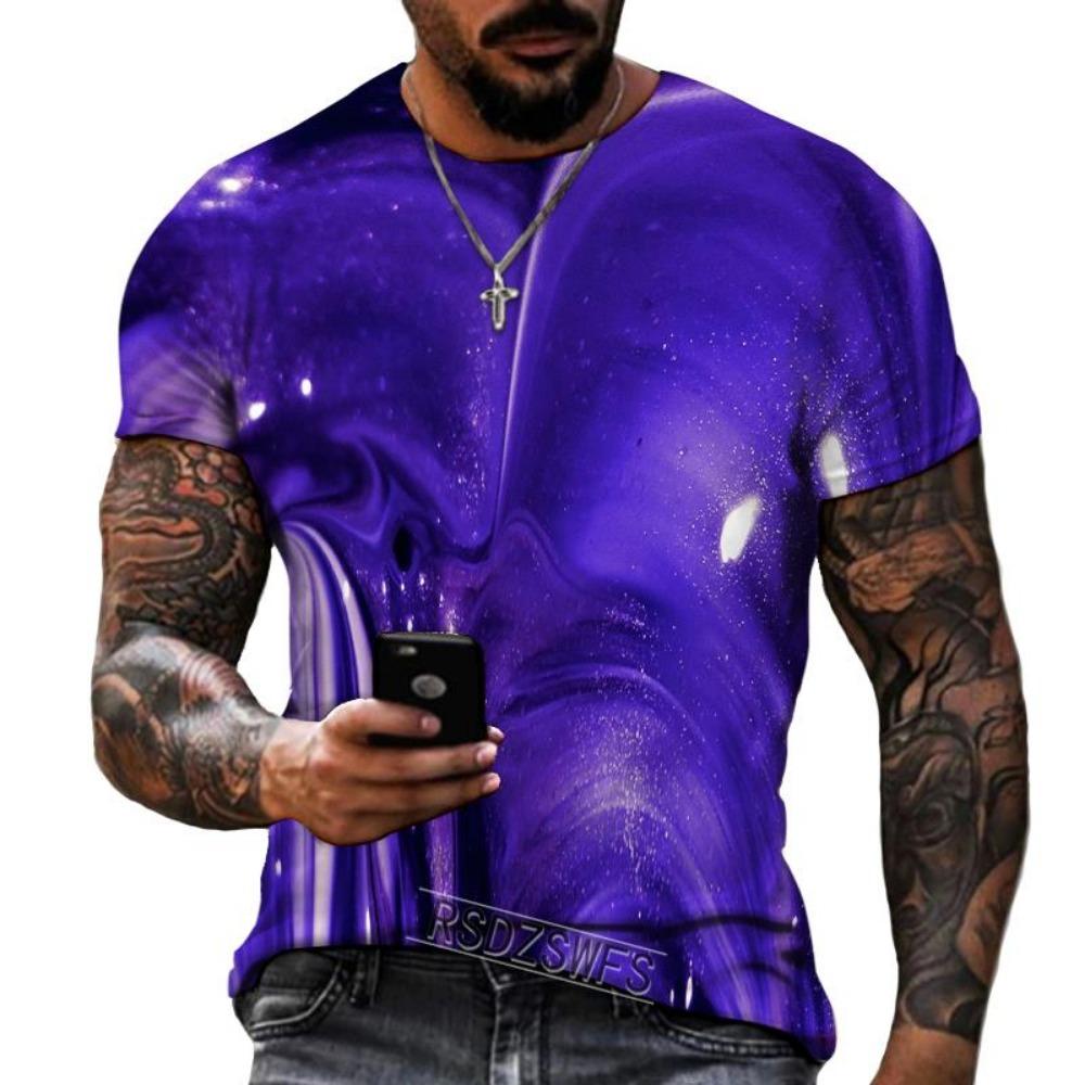 

Мужская футболка с короткими рукавами и круглым вырезом Swirl 3D Printing, повседневная брендовая одежда из лайкры и полиэстера, размер Super Large 2XL