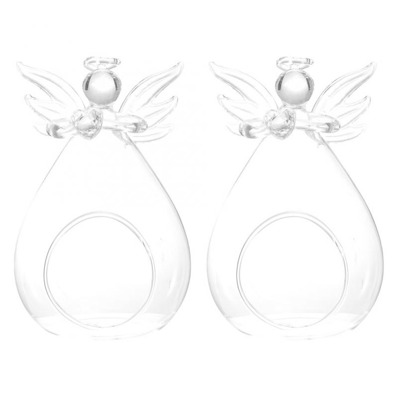 2-piece transparent angel vase set, decorative plant vase