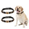 Collar para Mascotas con Anillo de Tracción Ajustable Anti-asfixia Resistente a Mordeduras Anti-rotura Piedra Ojo de Tigre Collar para Perro Colocación Diaria