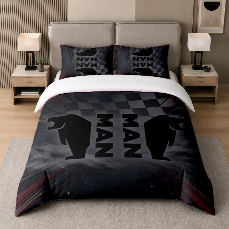 Set Biancheria da Letto 3 Pezzi Camion Uomo Lenzuolo Morbido e Due Federe Decorazione Camera da Letto Casa