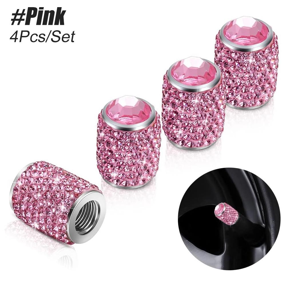 Bling Tire Stem Valve Caps, Crystal Tire Caps Shinny Rhinestone Universal Tire Valve Caps for Car SUV Motorcycle Bicycle Truck