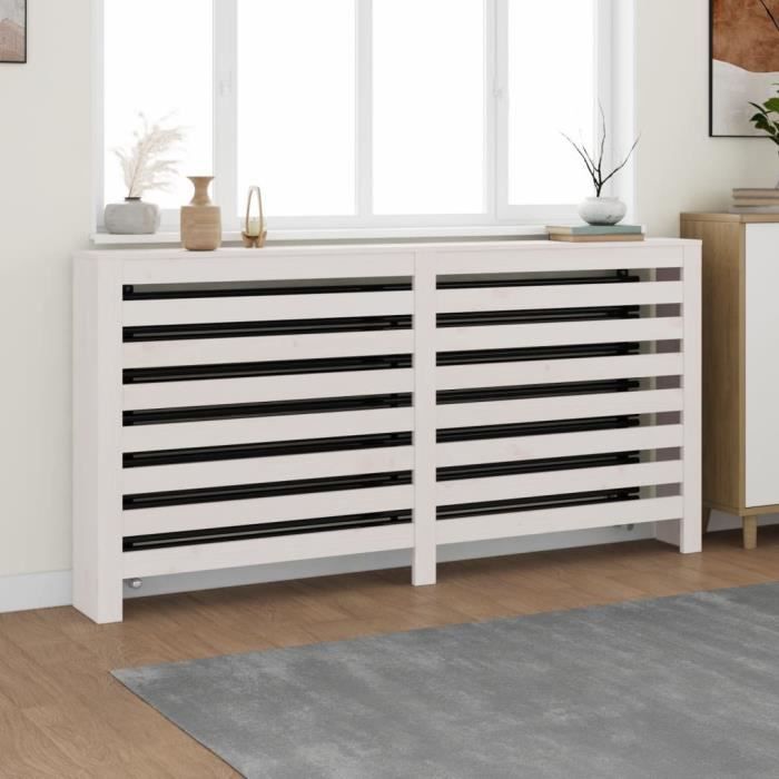 822607 vidaXL Radiator Cover White 169x19x84 Cm Solid Pine Wood