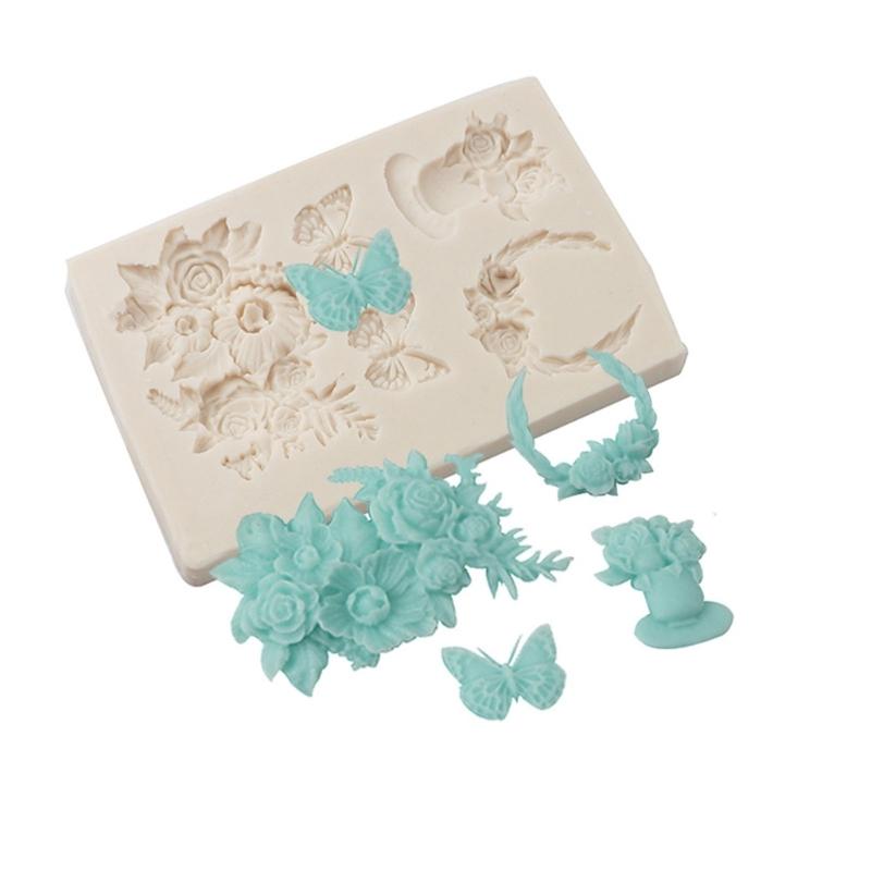 Flower Butterflies Silicone Chocolate Mould Cake Decorating Baking Accessories
