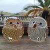 6cm Crystal Owl Ornament Cartoon Owl Crystal Sparkling White Figurines Desktop Decor For Living Room Bedroom Windowsill
