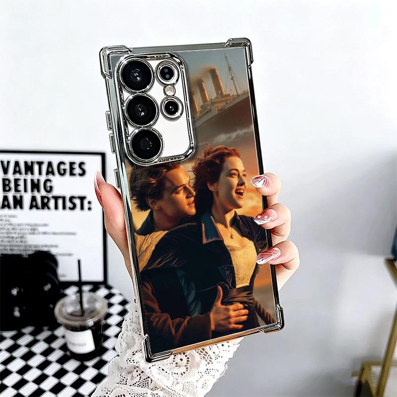 Titanic Movie Rose Jack Plating Phone Case For Samsung Galaxy S24 S25 FE S26 Edge S23 Ultra S22 S21 Plus S20 Anti-Fall Airabag C
