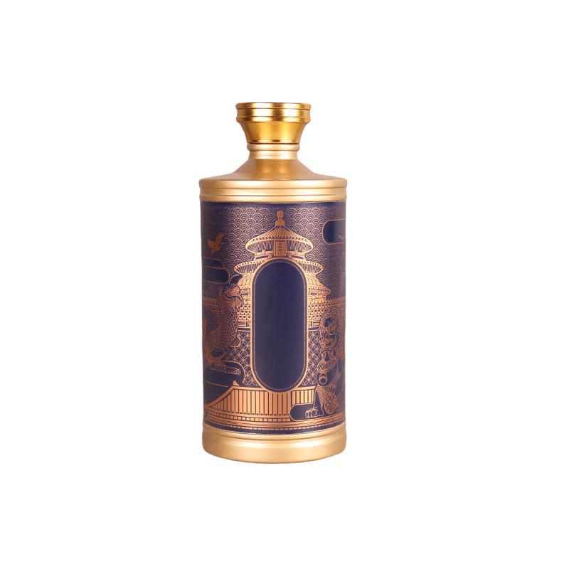 500ml Painted White Baijiu Bottle - Empty, High-Grade Gift Packaging for Weddings.