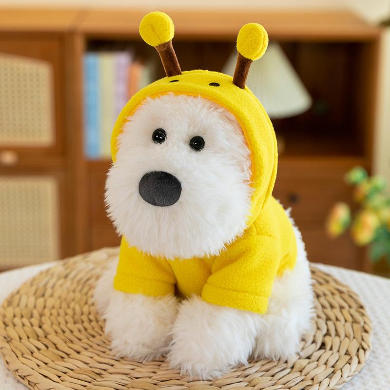 

Dog Transform Hoodie Bee Frog Rabbit Plush Toys Dolls Decoration Gifts Kids 25cm/9.84in жёлтый