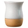 Vintage Coarse Pottery Ceramic Espresso Cup with Wooden Base, Personal Water & Tea Mug for Office