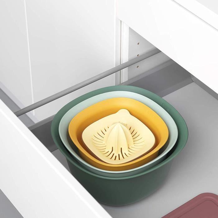 Brabantia (BRAA3) Brabantia - Kit Bols De Cuisine, 1.5 & 3.2 Litres, Passoire, Presse-agrumes Plus Bol Mesureur - Assortiment De Col