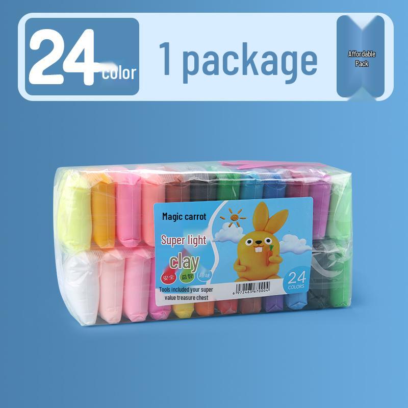 24-Color Large Pack White Clay Plasticine for Toddlers