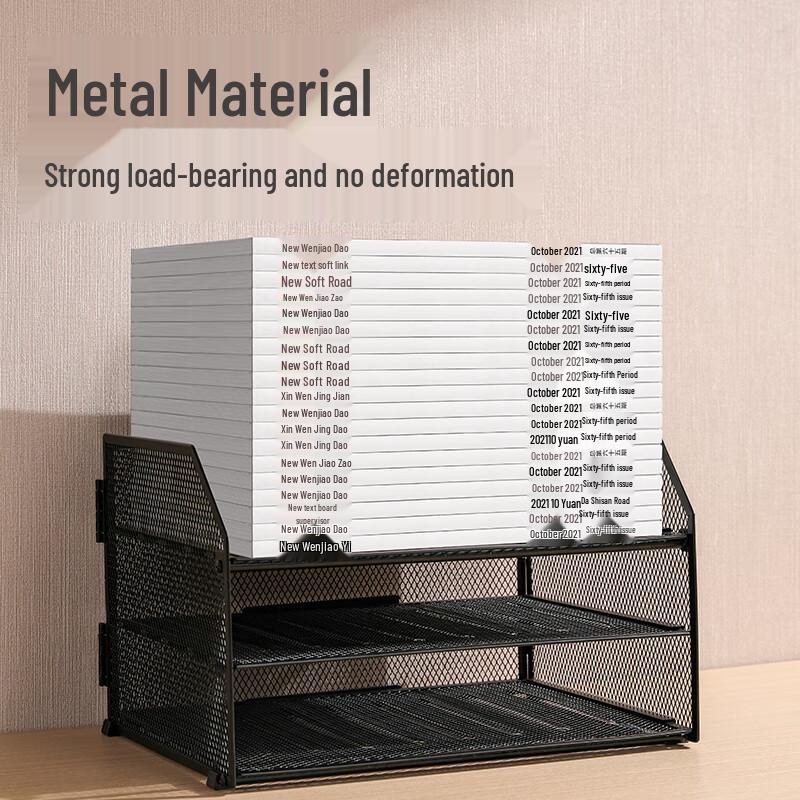 Deli 3-Tier Foldable Metal Desk File Organizer