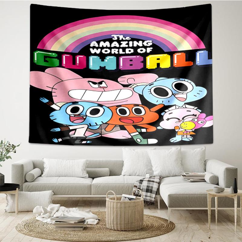 Gum's Colorful Friends Tapestry, Unique Design Tapestry, Wall Decor for Bedroom,Livingroom, Playroom,Heartwarming Fan Holiday Gifts