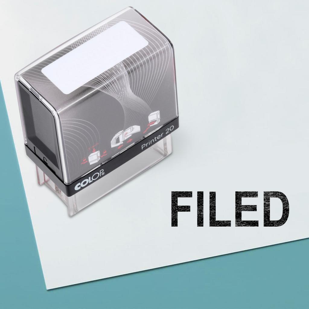 FILED Self Inking Rubber Stamp Custom Colop Office Stationary P20 Mini Stamper