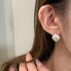 Elegant Geometric Four-Leaf Mother-of-Pearl Stud Earrings for Women