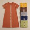 Plus Size Milk Silk Short Sleeve Long Nightgown Dress