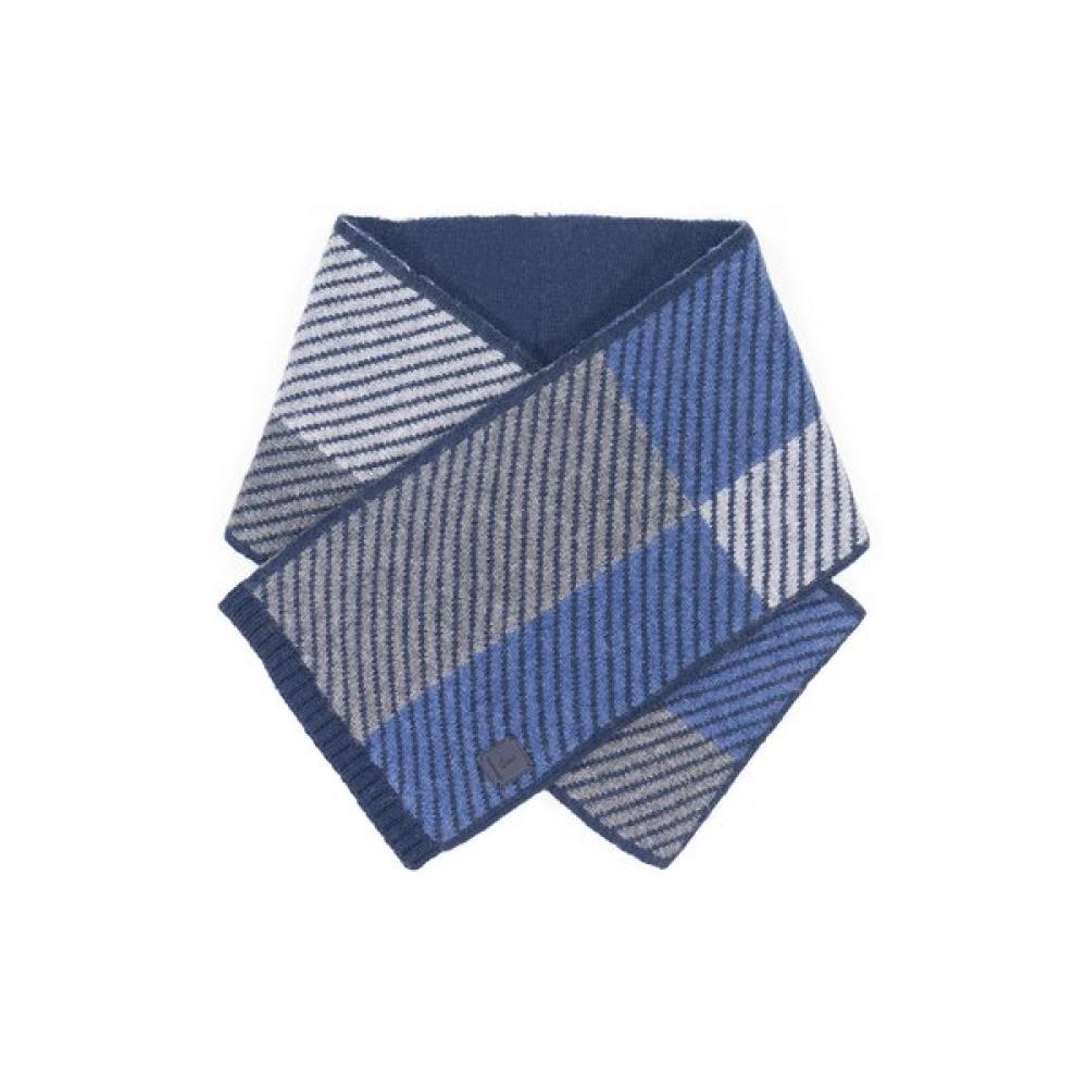 Vanbrough Cashmere 100 Geometric Pattern Petit Muffler  Bpftm1007 Bu Single option