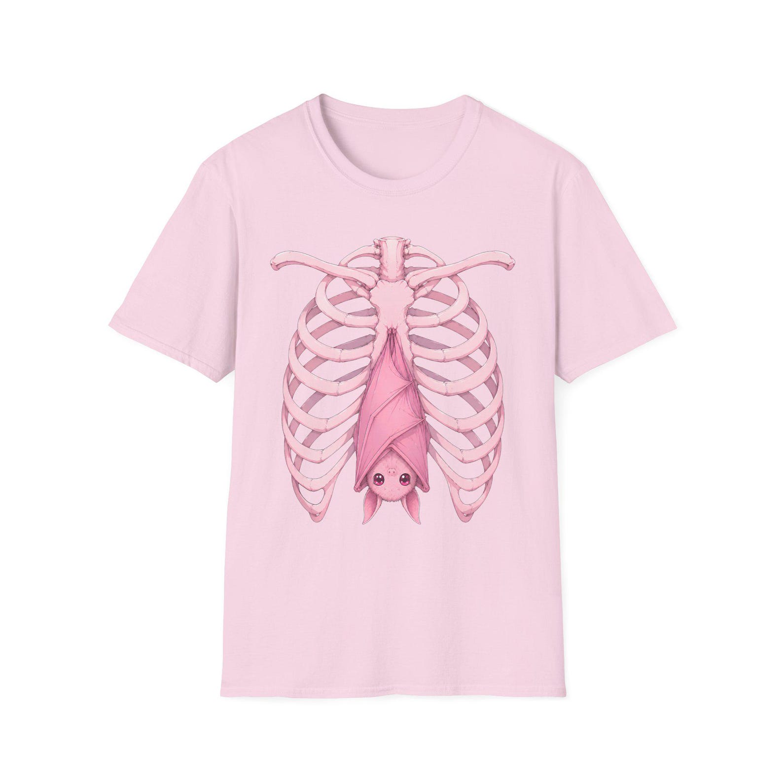 Pastel Goth Bat in Ribcage Design, Creepy Cute Skeleton Art, Pink Gothic Sublimation, Spooky Halloween Clipart, Alt Aesthetic, pastelgothic 4XL