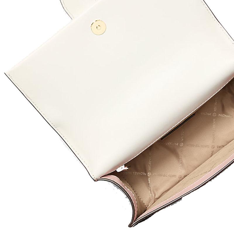 MICHAEL KORS Greenwich Metal Logo Accessories Chain Shoulder Strap Coated Canvas Shoulder Bag Small Women's Pink Blush