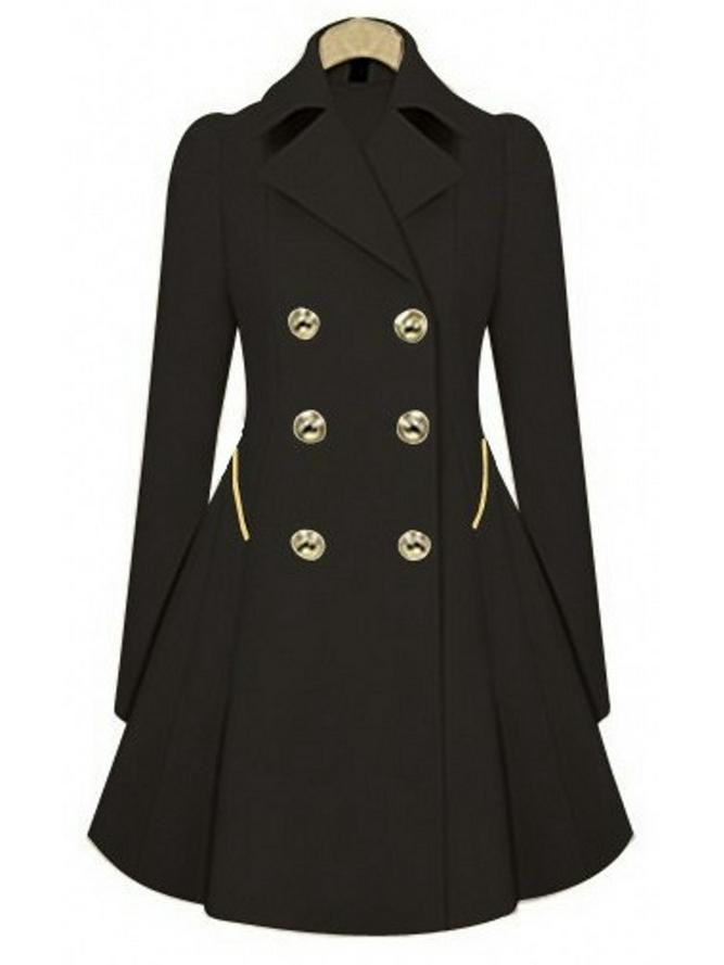 European & American Style Slim Fit Mid-Length Plus Size Women's Spring/Autumn Trench Coat