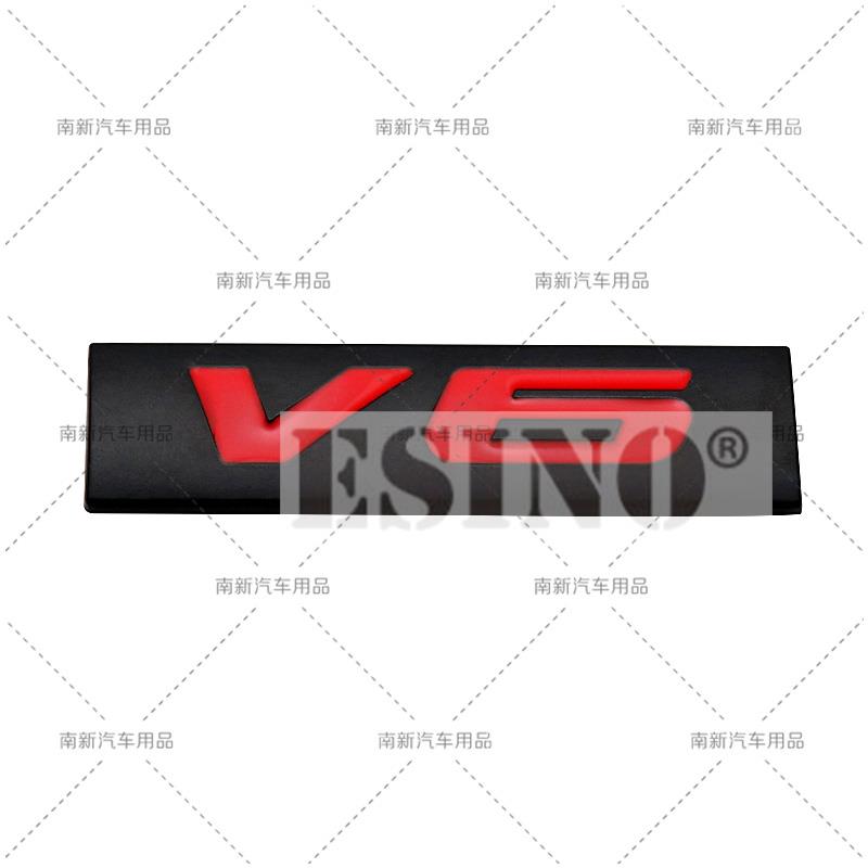 Car Styling 3D Metal Chrome Zinc Alloy Emblem Universal V6 Logo Car Badge Body Trunk Fender Adhensive Emblem Auto Accessory