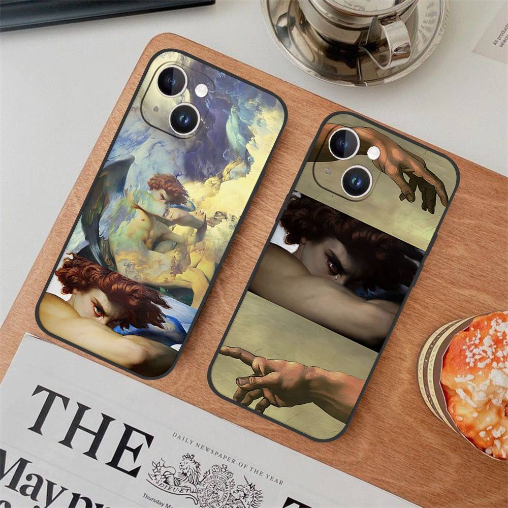 Painting The Fallen Angel A-Alexandre Phone Case For Iphone 17 16 15 11 13 14 Pro Max X Xr Xs Max 12mini Black Shell Cover Case