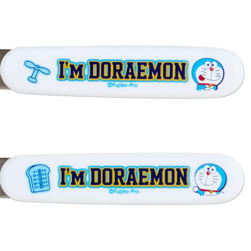 Sanrio (SANRIO) Sanrio Spoon & Fork Set for Children with Case Antibacterial Dishwasher/Dish Dryer Safe Name Sticker Made in Japan Doraemon Character