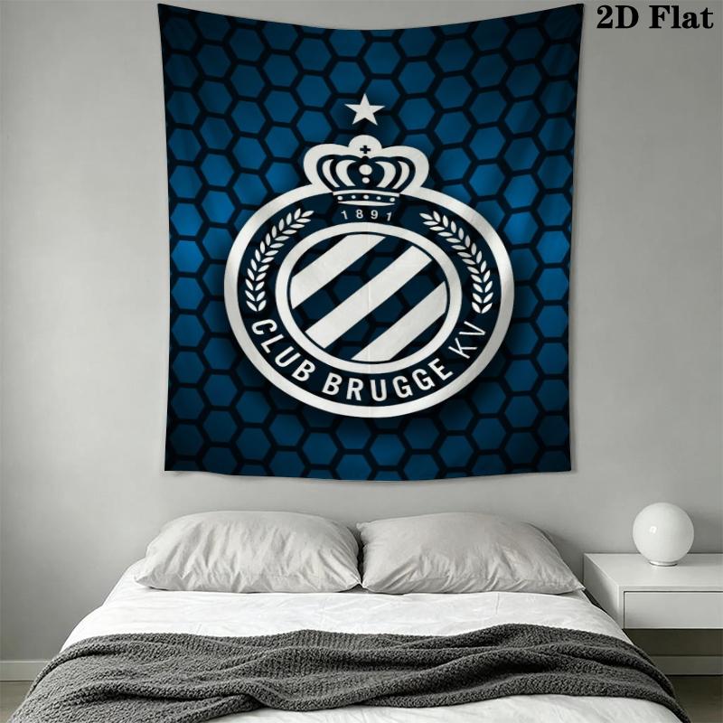 Club Brugge K V Wall Tapestry Aesthetic Wall Hanging Printed Fabric Blanket Decorative Tapestries for Bedroom Living Room Home Decor