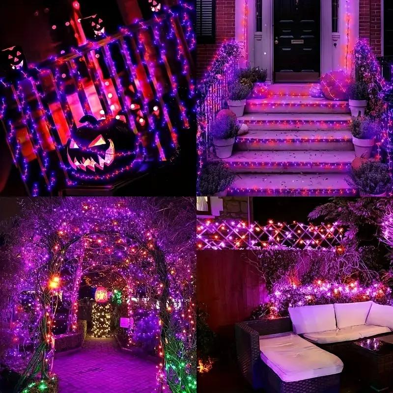 1PC 12M/39.37FT. 100 LED Halloween Solar String Light with 8 Modes Outdoor Waterproof Lamp For Indoor Yard Party Patio Decor