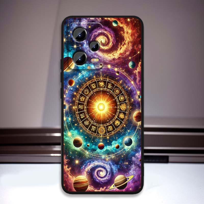 Cosmic Starry Sky Pattern Phone Case For Xiaomi Redmi Note 15 14 13 12 12S 11E 11 11S Pro Plus 4G 5G Black Soft TPU