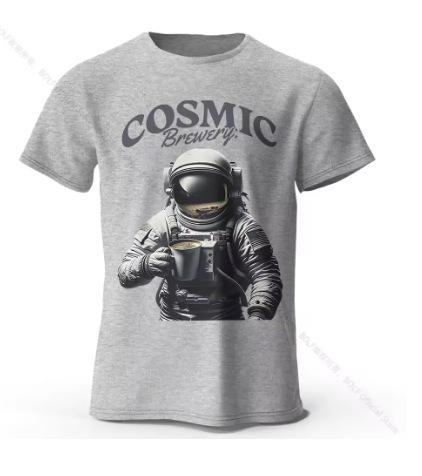 Mens Cosmic Brewery Print T-Shirt Oversized Street Graphics T-Shirt