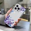 Watercolor Purple Lavender Floral Clear Phone Case for iPhone 17 16 15 14 13 12 11 16E Series Pro Max Plus